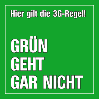 Aufkleber/Sticker - Hier gilt die 3G-Regel, ... (Stickerset 10 Stück)