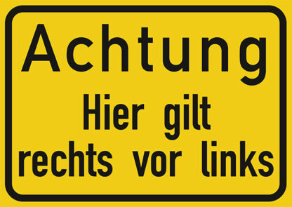 Aufkleber/Sticker - Achtung! Hier gilt rechts vor links (Stickerset 10 Stück)