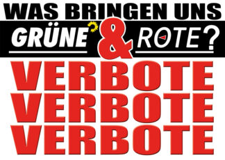 Aufkleber/Sticker - Was bringen uns Grüne und Rote? ... (Stickerset 10 Stück)