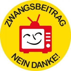 Aufkleber, Zwangsbeitrag nein danke