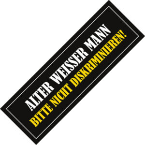 Aufkleber, Alter weisser Mann