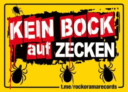 Aufkleber Sticker, Kein Bock auf Zecken